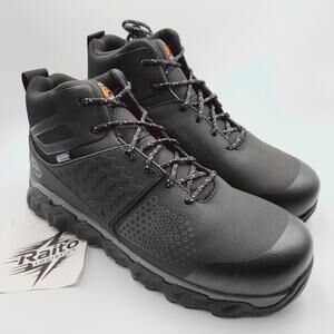 Men Size 10.5 Timberland Work Boots Pro Ridgework Waterproof Black TB 1A1KBW 001